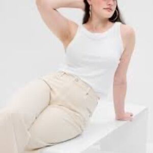 NEW GAP XL tall Modern Rib Halter tank top off-white